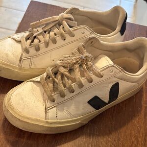 Veja White and Black Athletic Shoes